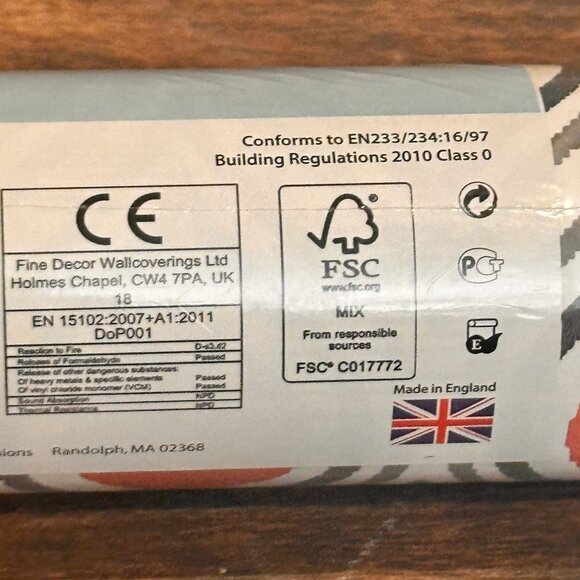 NEW A Street Prints Mirabelle Coral Red & Grey Geometric Wave Wallpaper FD22702 - Picture 5 of 9